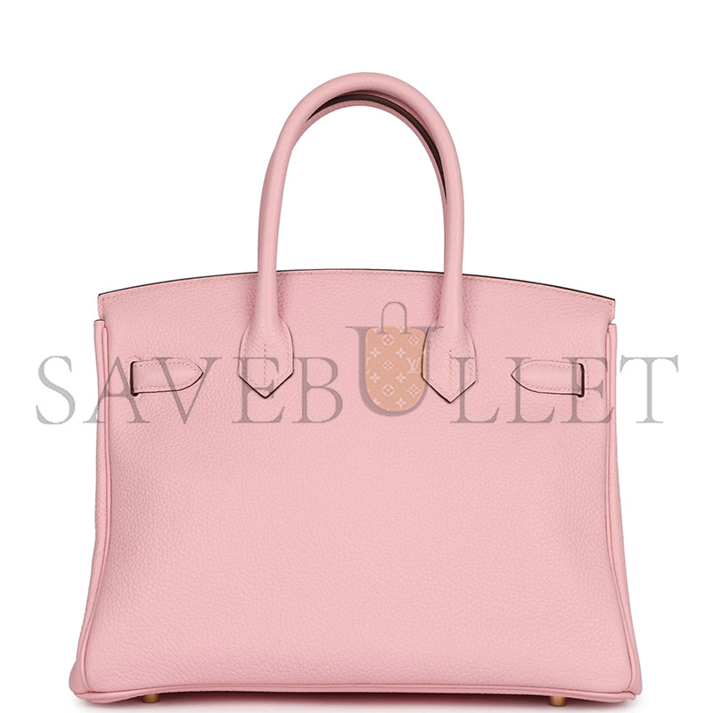 HERMÈS MASTER BIRKIN 30 ROSE SAKURA VERSO CLEMENCE GOLD HARDWARE (30*22*16cm) 